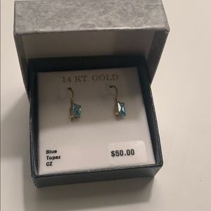 Blue Topaz 14kt Gold earrings